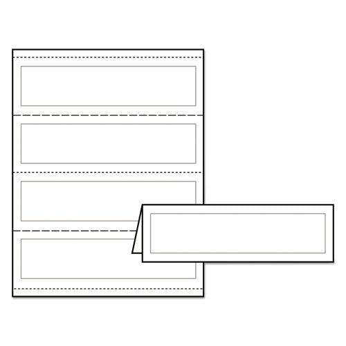 Medium Embossed Tent Cards, White, 2.5 X 8.5, 2 Cards/sheet, 50 Sheets/box.