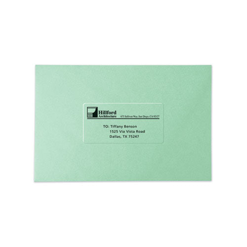 Copier Mailing Labels, Copiers, 1 X 2.81, Clear, 33/sheet, 70 Sheets/pack.