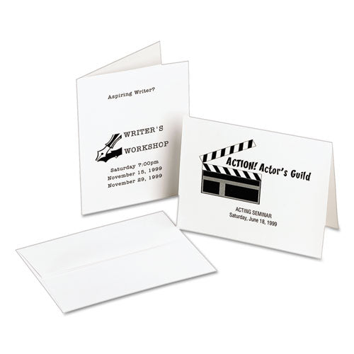 Note Cards With Matching Envelopes, Laser, 80 Lb, 4.25 X 5.5, Uncoated White, 60 Cards,2 Cards/sheet, 30 Sheets/pack