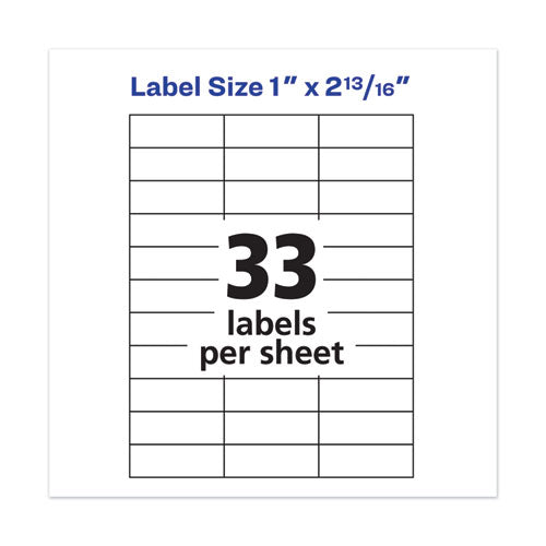 Copier Mailing Labels, Copiers, 1 X 2.81, White, 33/sheet, 100 Sheets/box.