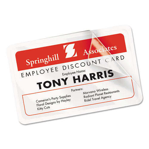 Laminated Laser/inkjet Id Cards, 2 1/4 X 3 1/2, White, 30/box.