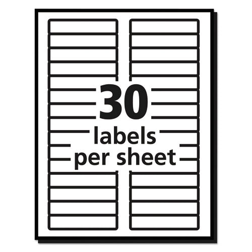 Permanent Trueblock File Folder Labels With Sure Feed Technology, 0.66 X 3.44,White, 30/sheet, 50 Sheets/box