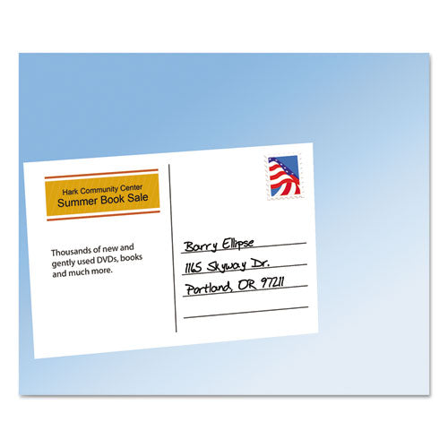 Printable Postcards, Laser, 80 Lb, 4 X 6, Uncoated White, 100 Cards, 2/cards/sheet, 50 Sheets/box.