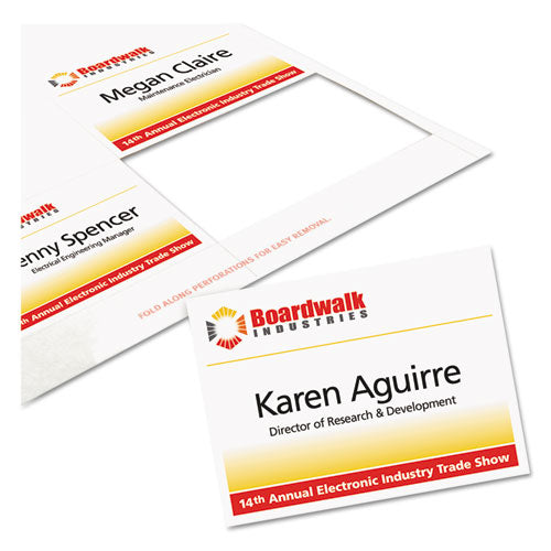 Name Badge Insert Refills, Horizontal/vertical, 3 X 4, White, 300/box.