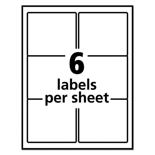 Repositionable Shipping Labels W/surefeed, Laser, 3.33 X 4, White, 600/box.