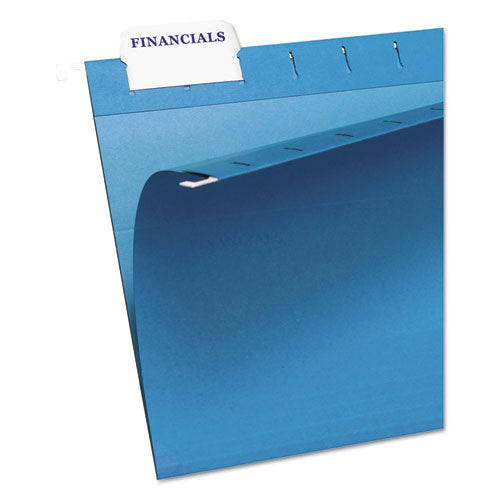 Laser Printable Hanging File Tabs, 1/5-cut, White, 2.06" Wide, 90/pack.