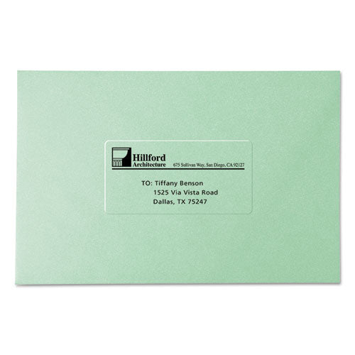 Matte Clear Easy Peel Mailing Labels W/ Sure Feed Technology, Laser Printers, 2 X 4,Clear, 10/sheet, 50 Sheets/box