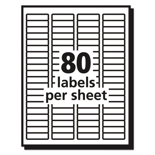 Matte Clear Easy Peel Mailing Labels W/ Sure Feed Technology, Laser Printers,0.5 X 1.75, Clear, 80/sheet, 25 Sheets/box