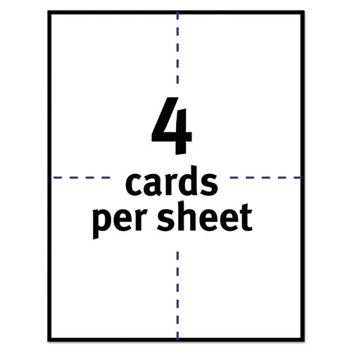 Printable Postcards, Laser, 80 Lb, 4.25 X 5.5, Uncoated White 200 Cards, 4 Cards/sheet, 50 Sheets/box