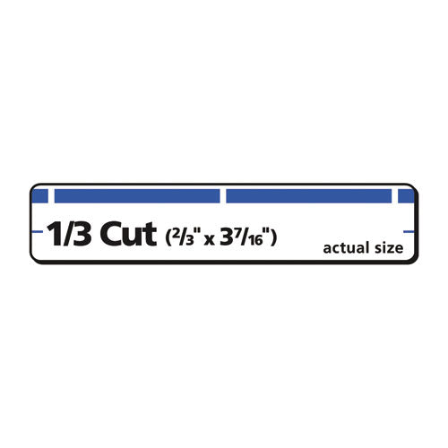 Permanent Trueblock File Folder Labels With Sure Feed Technology, 0.66 X 3.44, Blue/white, 30/sheet, 5.0 Sheets/box