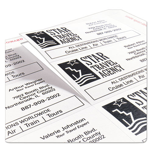 Clean Edge Business Cards, Laser, 2 X 3.5, White, 200 Cards, 10 Cards/sheet, 20 Sheets/pack.