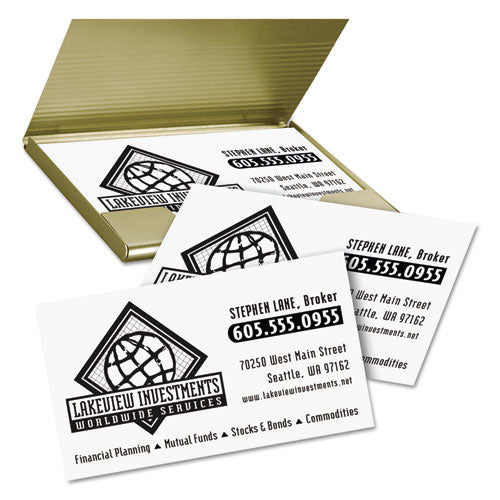 Clean Edge Business Cards, Laser, 2 X 3.5, White, 400 Cards, 10 Cards/sheet, 40 Sheets/box.