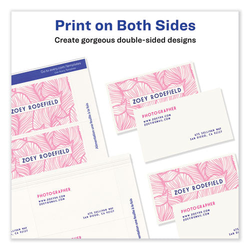 Print-to-the-edge Microperf Business Cards W/sure Feed Technology, Color Laser,2x3.5, White, 160 Cards, 8/sheet,20 Sheets/pk