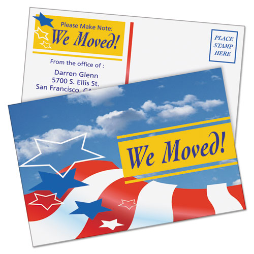 Printable Postcards, Laser, 80 Lb, 4 X 6, Uncoated White, 80 Cards, 2 Cards/sheet, 40 Sheets/box.