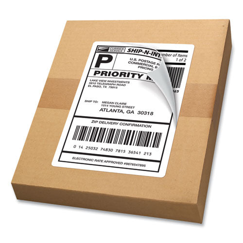 Shipping Labels W/ Trueblock Technology, Laser Printers, 5.5 X 8.5, White, 2/sheet, 250 Sheets/box.