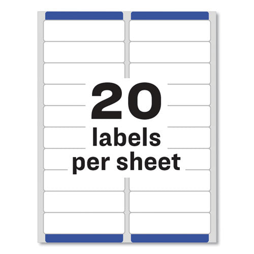 Easy Peel White Address Labels W/ Sure Feed Technology, Laser Printers, 1 X 4, White, 20/sheet, 250 Sheets/box.