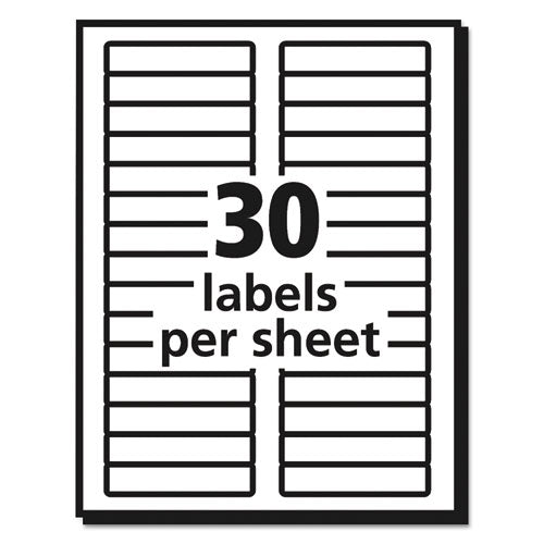 Permanent Trueblock File Folder Labels With Sure Feed Technology,0.66 X 3.44, Yellow/white, 30/sheet, 50 Sheets/box