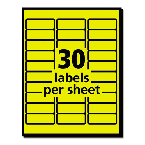 High-visibility Permanent Laser Id Labels, 1 X 2.63, Neon Yellow, 750/pack.