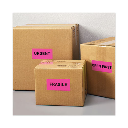 High-visibility Permanent Laser Id Labels, 2 X 4, Neon Magenta, 1000/box.