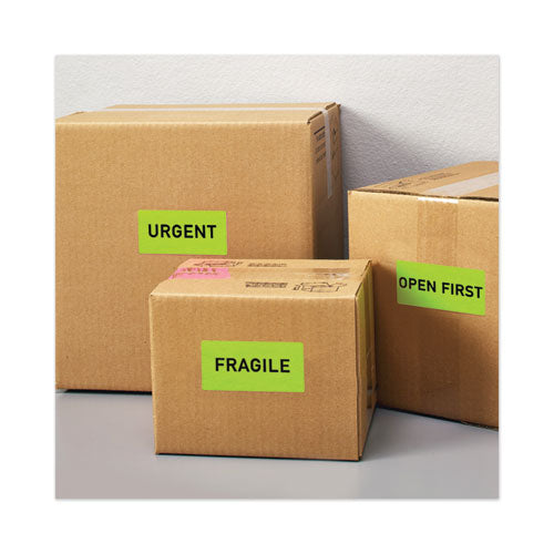 High-visibility Permanent Laser Id Labels, 2 X 4, Neon Green, 1000/box.