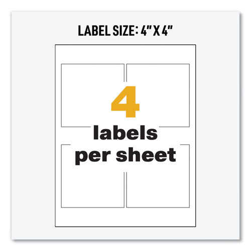 Ultraduty Ghs Chemical Waterproof And Uv Resistant Labels, 4 X 4, White, 4/sheet, 50 Sheets/box.