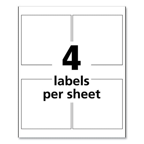 Ultraduty Ghs Chemical Waterproof And Uv Resistant Labels, 4 X 4, White, 4/sheet, 50 Sheets/pack.