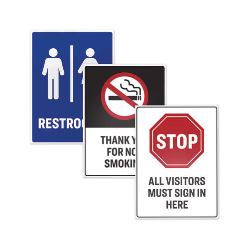 Surface Safe Removable Label Safety Signs, Inkjet/laser Printers,5 X 7, White, 2/sheet, 15 Sheets/pack