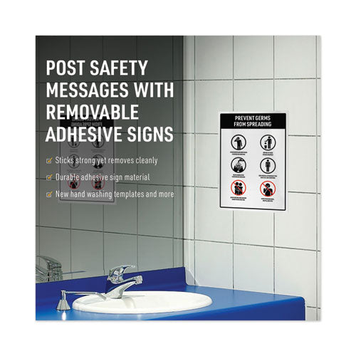 Surface Safe Removable Label Safety Signs, Inkjet/laser Printers,5 X 7, White, 2/sheet, 15 Sheets/pack