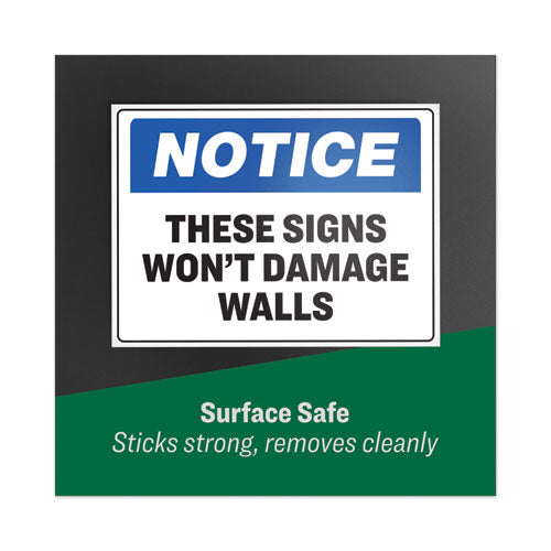 Surface Safe Removable Label Safety Signs, Inkjet/laser Printers, 8 X 8, White, 15/pack.