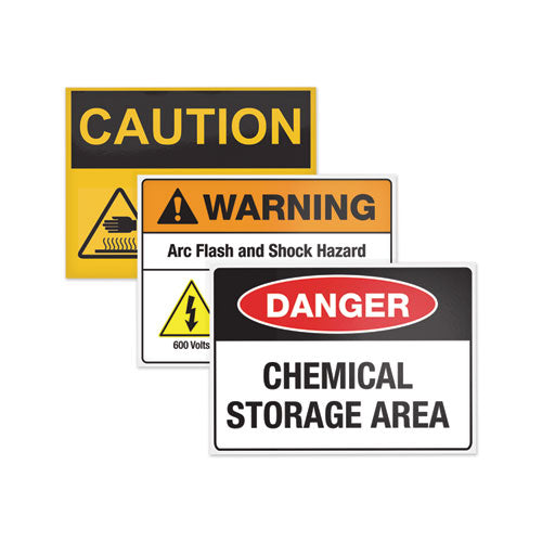 Surface Safe Removable Label Safety Signs, Inkjet/laser Printers, 8 X 8, White, 15/pack.