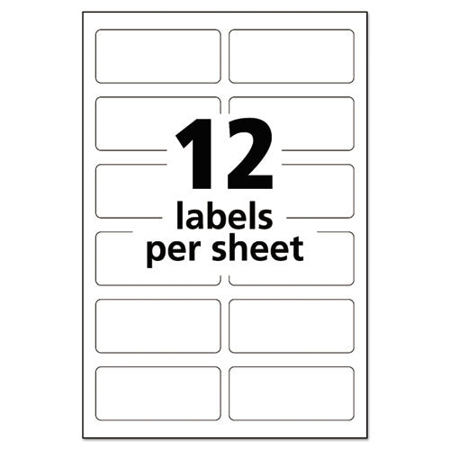 Durable Permanent Multi-surface Id Labels, Inkjet/laser Printers, 0.75 X 1.75, White, 12/sheet, 10 Sheets/pack.