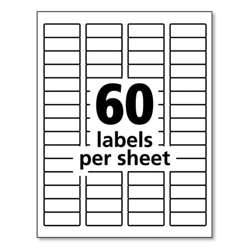 Durable Permanent Id Labels With Trueblock Technology, Laser Printers, 0.66 X 1.75, White,60/sheet, 50 Sheets/pack