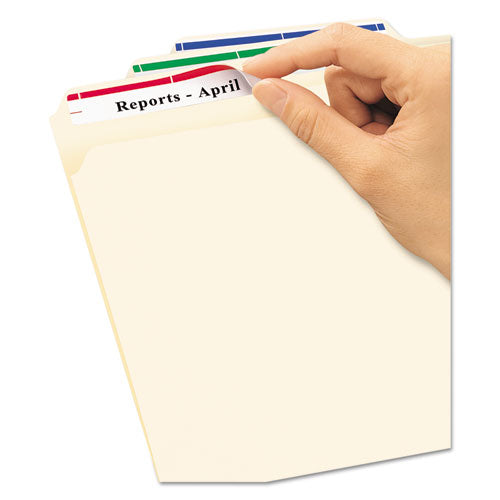 Removable File Folder Labels With Sure Feed Technology,0.66 X 3.44, White, 30/sheet, 25 Sheets/pack