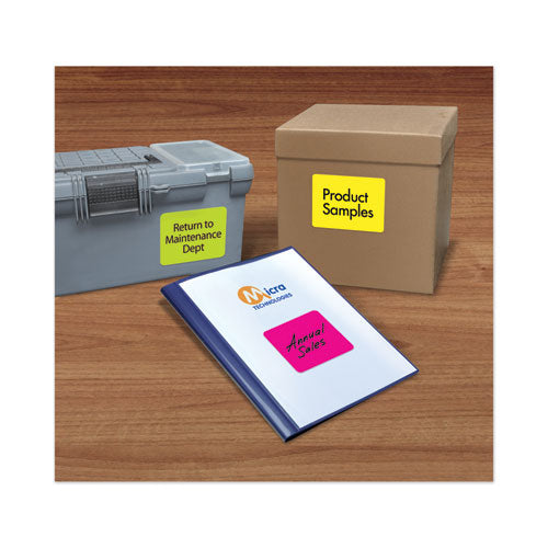 High-vis Removable Laser/inkjet Id Labels W/ Sure Feed, 3.33 X 4, Neon, 72/pk.