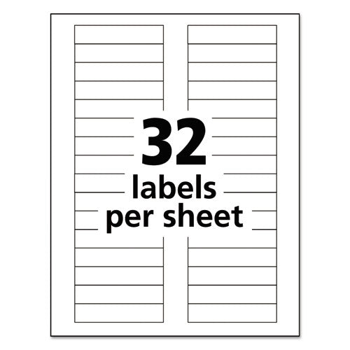 Durable Permanent Id Labels With Trueblock Technology, Laser Printers, 0.63 X 3, White, 32/sheet, 50 Sheets/pack.