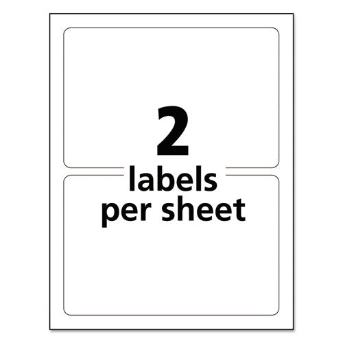 Durable Permanent Id Labels With Trueblock Technology, Laser Printers, 5 X 8.13, White, 2/sheet, 50 Sheets/pack.