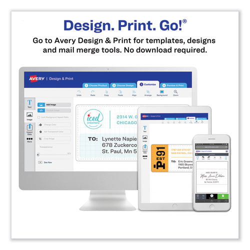 Round Print-to-the Edge Labels With Surefeed And Easypeel, 1.67" Dia, Glossy Clear, 500/pk.