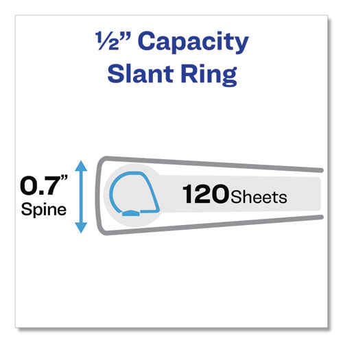 Framed View Heavy-duty Binders, 3 Rings, 0.5" Capacity, 11 X 8.5, White.