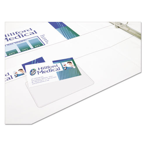 Self-adhesive Top-load Business Card Holders, Top Load, 3.5 X 2, Clear, 10/pack.