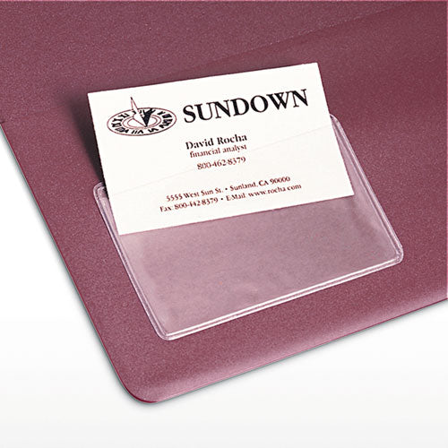 Self-adhesive Top-load Business Card Holders, Top Load, 3.5 X 2, Clear, 10/pack.