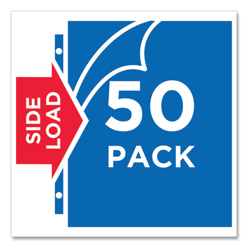 Quick Top And Side Loading Sheet Protectors, Letter, Non-glare, 50/box.