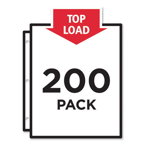 Top-load Poly Sheet Protectors, Heavy Gauge, Letter, Nonglare, 100/box.