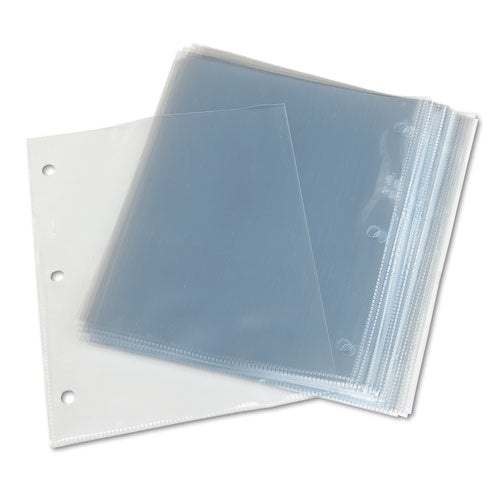 Top-load Poly 3-hole Punched Sheet Protectors, Letter, Diamond Clear, 50/box.