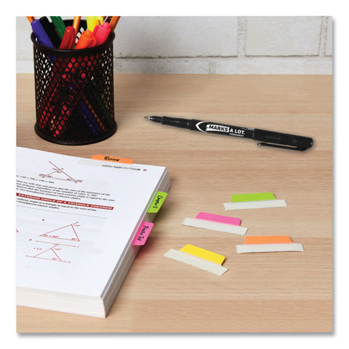 Ultra Tabs Repositionable Tabs, Margin Tabs: 2.5" X 1", 1/5-cut, Assorted Neon Colors, 24/pack