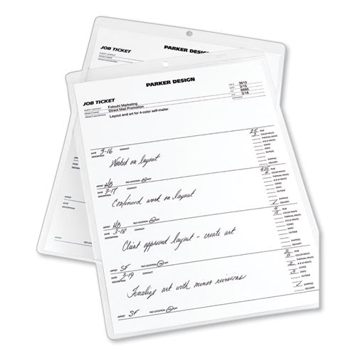 Job Ticket Holders, Heavy Gauge Vinyl, 9 X 12, Clear, 10/pack.