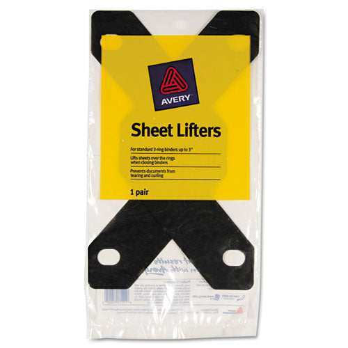 Triangle Shaped Sheet Lifter For Three-ring Binder, Black, 2/pack.