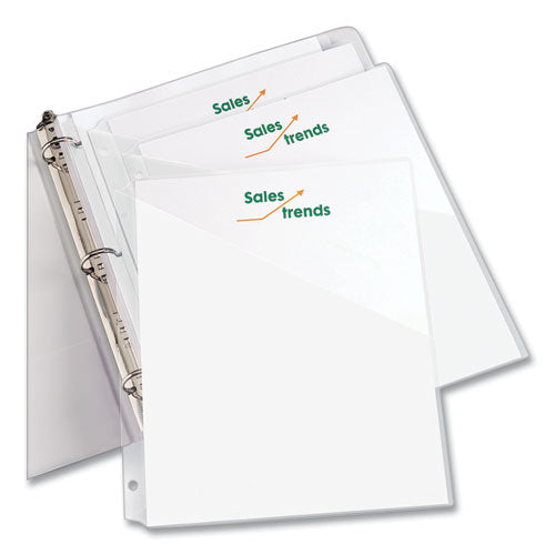 Binder Pockets, 3-hole Punched, 9.25 X 11, Clear, 5/pack.