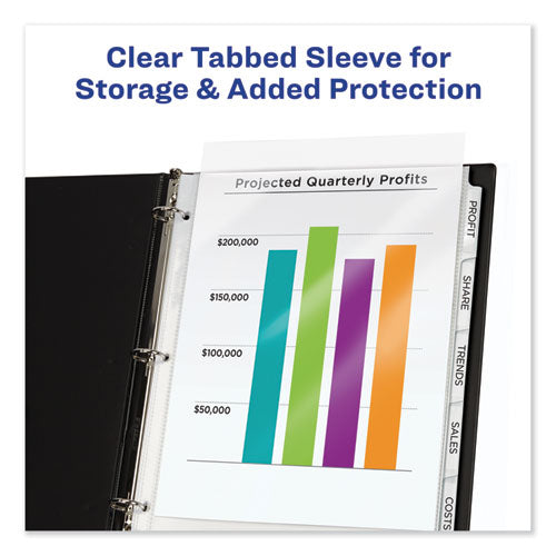 Print And Apply Index Maker Clear Label Sheet Protector Dividers With White Tabs, 5-tab, 11 X 8.5, White, 1 Set.