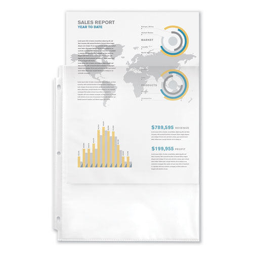 Top-load Recycled Polypropylene Sheet Protector, Semi-clear, 100/box.