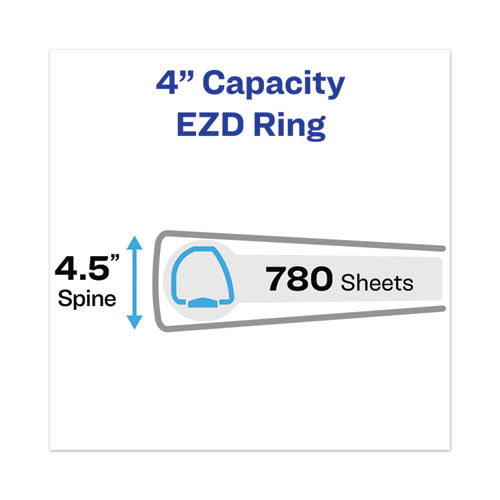 Heavy-duty View Binder With Durahinge And Locking One Touch Ezd Rings, 3 Rings, 4" Capacity, 11 X 8.5, White.